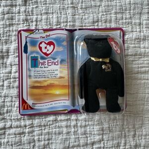 Ty The End Black Stuffed Bear